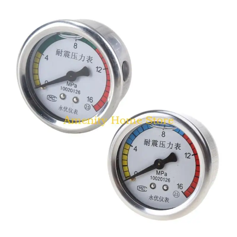 F26C High Pressure Gauge with 14mm Outer Thread Metal Pressure Gauge for Washing