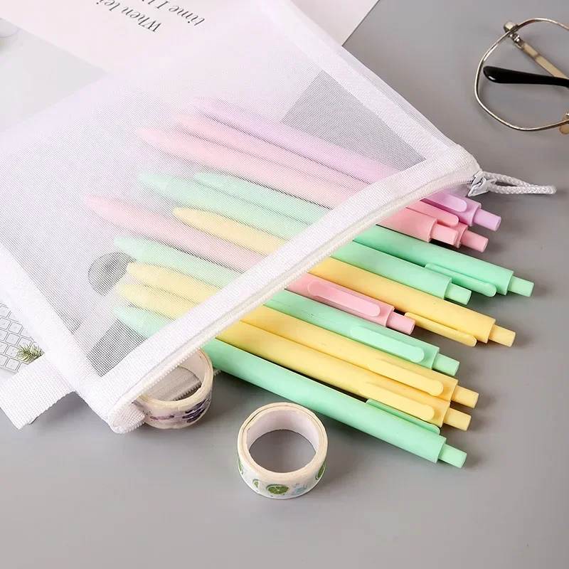 10PCS 장난감 보관 가방 빌딩 블록 하위 패키지 가방 어린이 작은 입자 지퍼 투명 메쉬 거즈 메쉬 가방 A4/A5/A6