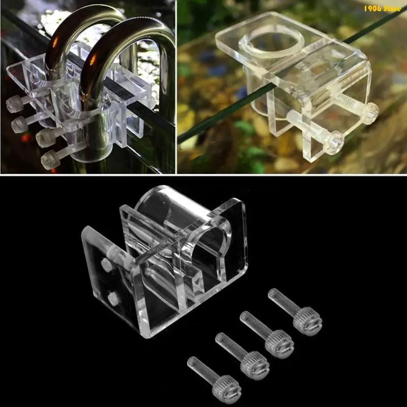 U1JB Water Pipe Holder Fish for Tank Adjustable Acrylic Mounting Clips Durable Aquarium Tube Clamp Hose Holders Clip for Tubi