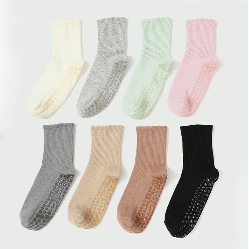 Chaussettes de Yoga en Coton et Silicone pour Femme, Accessoire de Pilates