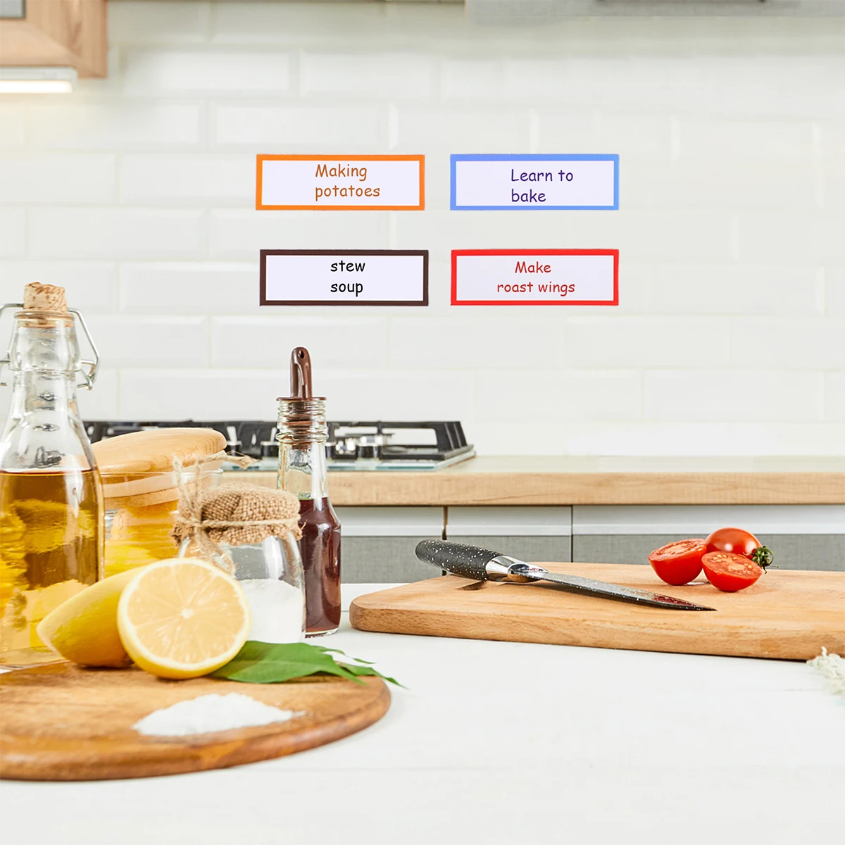 

Rewritable Magnetic Name Tags Stickers Creative Labels Blank Magnets Tiles Calendar Kitchen