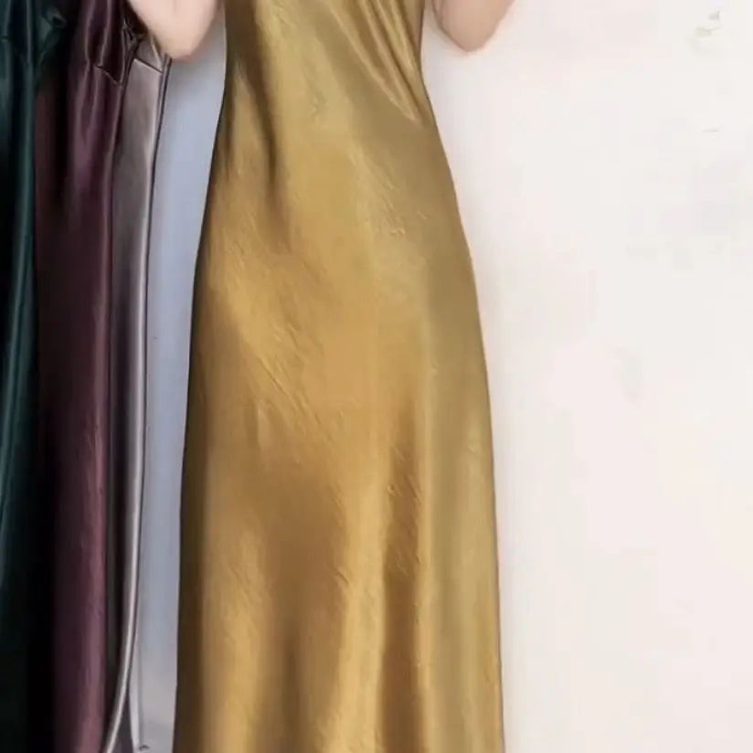 

Длинная атласная юбка с высокой талией и V-образным вырезом, облегающая, для повседневной носки и офиса, из полиэфирного волокна