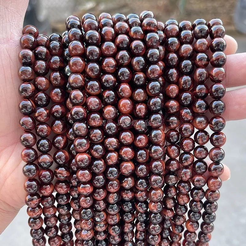 High Quality Natural Stone Red Tiger Eye Beads Round Loose Spacer Bead For Jewelry Making DIY Charm Bracelets Accessory 4-20mm