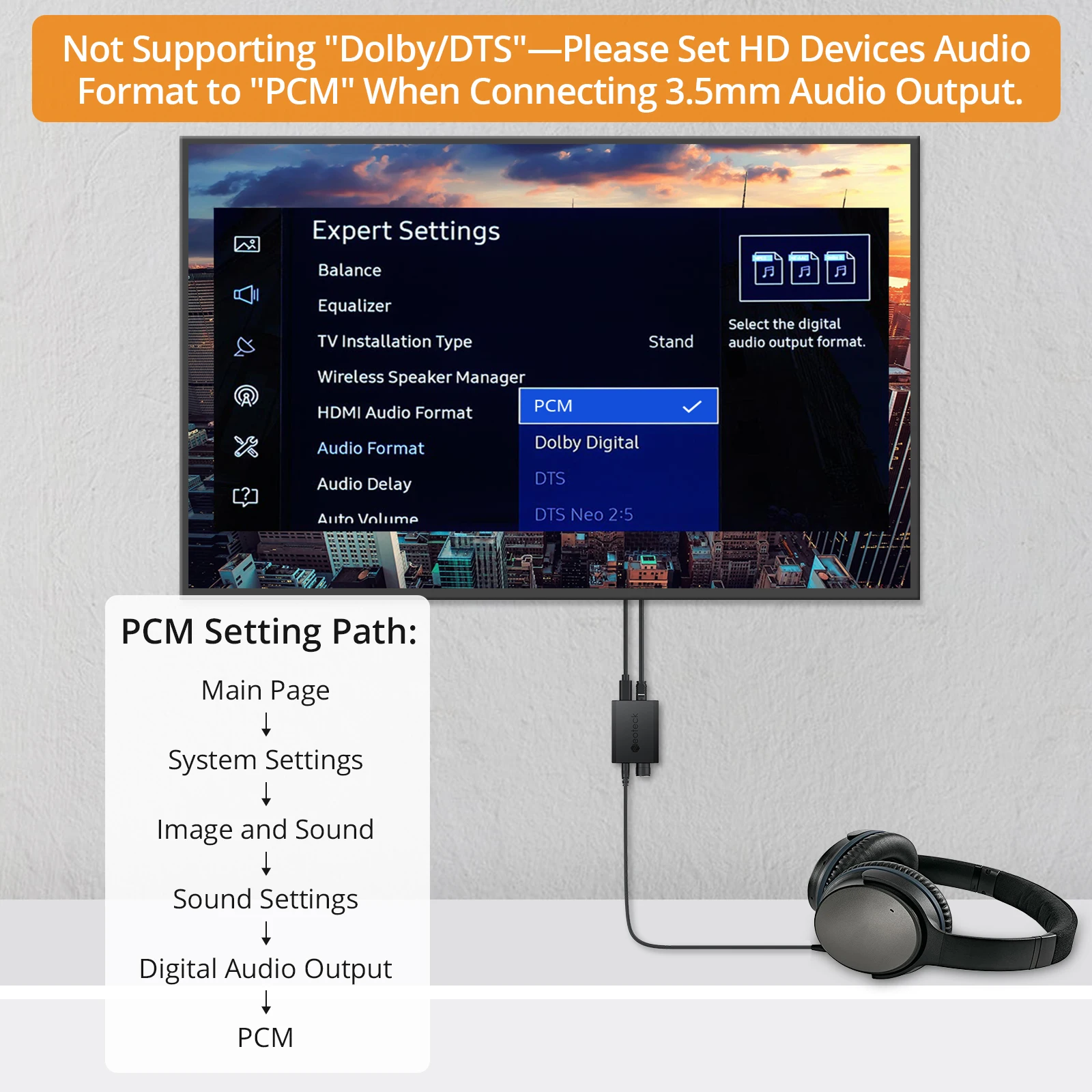 Neoteck 192kHz DAC Converter SPDIF To 3.5mm AUX Digital To Analog Audio Converter Optical Toslink To 3.5mm Audio Adapter