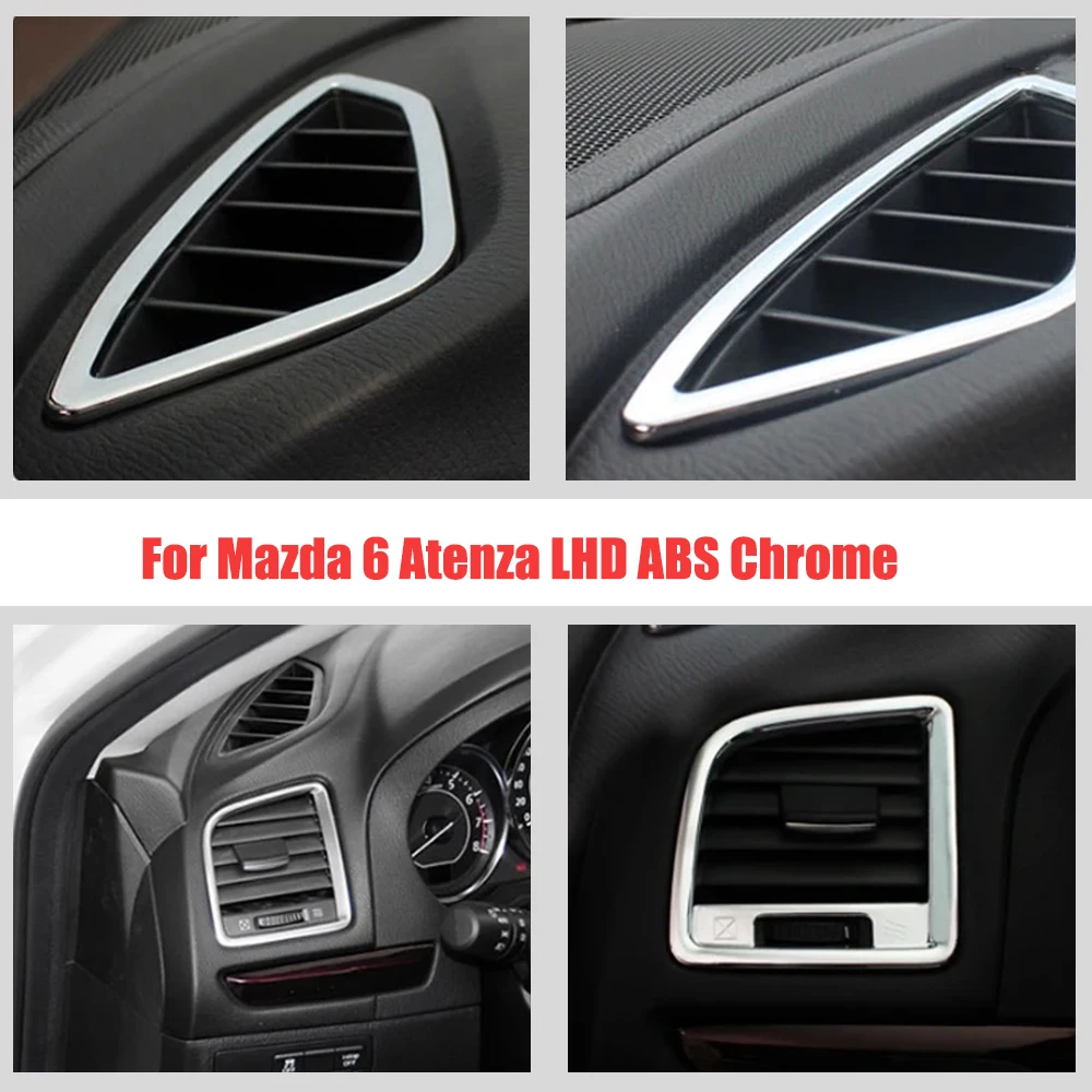 

For Mazda 6 Atenza 2013 14 15 16 ABS Plastic interior front air conditioning vent cover trims Car Styling Auto Accessories 4pcs