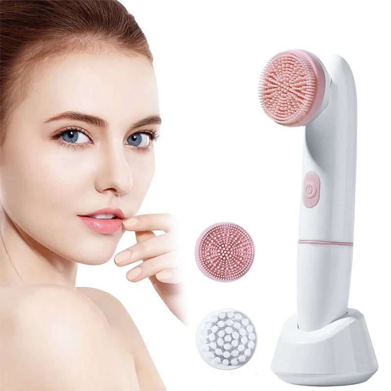 Hot Selling 2-In-1 Electric Silicone Facial Scrub For Deep Cleansing Of Oil And Dirt On The Face Portable Facial Massager