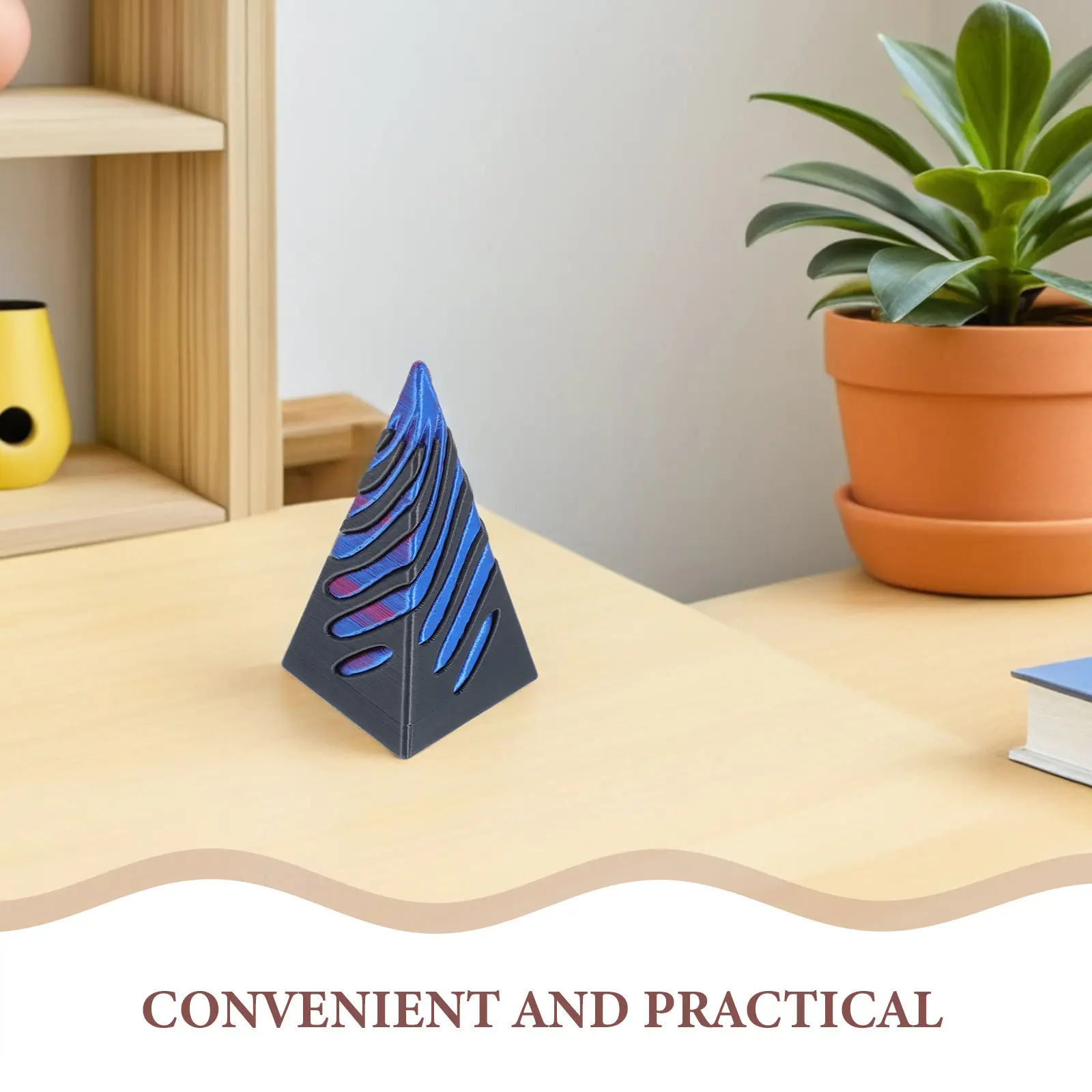 Spiral Cone Fidget Toy 3D Printed Passthrough Pyramid Illusion Desk Stress Relief Relaxation Decor