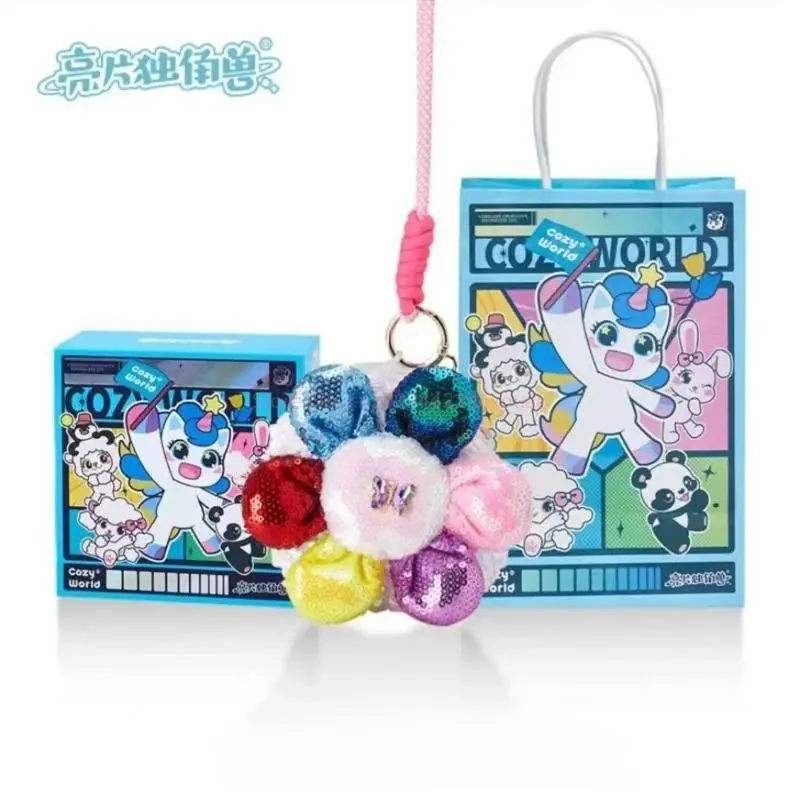 Sparkling Unicorn Cute Rabbit Mini Doll Shoulder Bag with Flower Pendant Multi-Functional Gift for Women
