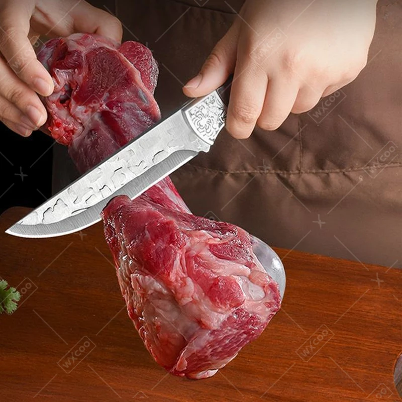 WXCOO 1~3pcs Hand Forged Butcher Knife Set Professional Meat Cleaver Multifunctional Boning Knife Chef Kitchen Knife Supplies