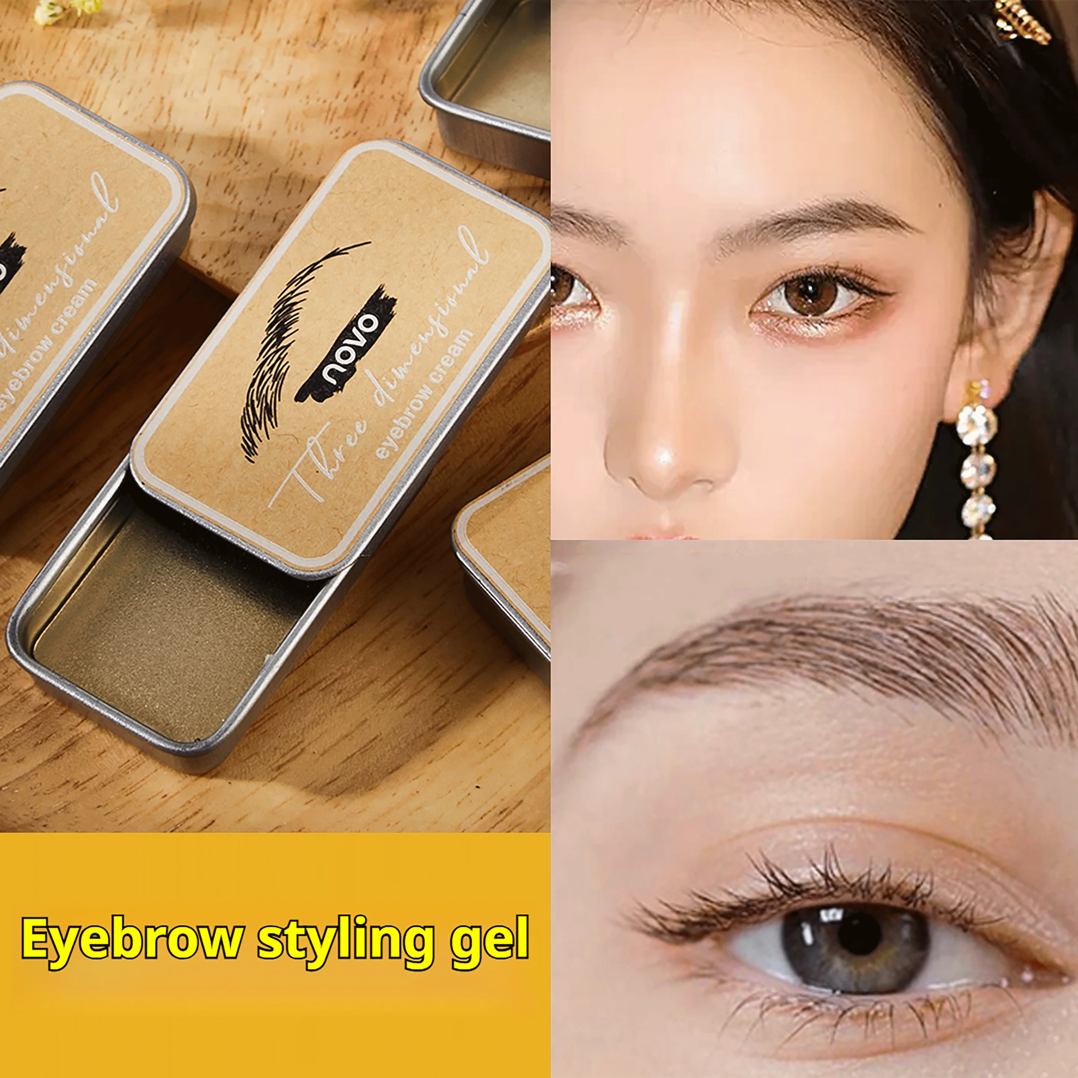 NOVO Wenkbrauwgel, Make-up-specifieke Brow Primer Brow Soap Setting Gel Wax Wenkbrauwtekengereedschap