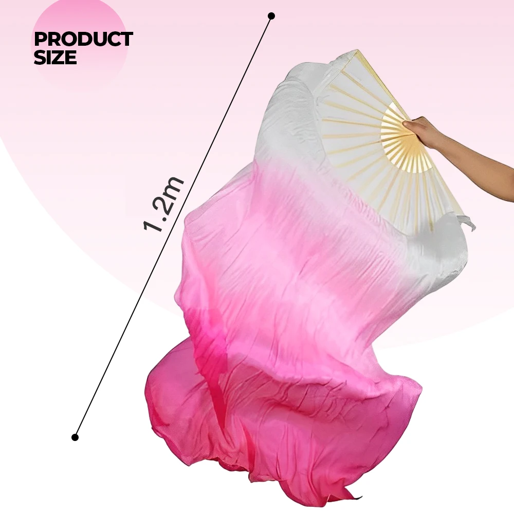 1 Pair Dance Fans Portable Belly Dance Fan Dance Performance Wedding Long Fans Gradient Color