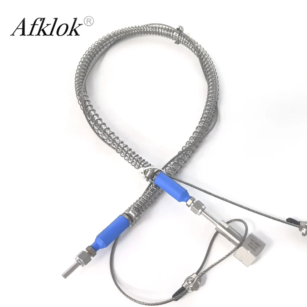 

Stainless Steel High Pressure Metal Hose with Wire Rope 1 m with Welded Connector and DIN 477.No 10 Welding