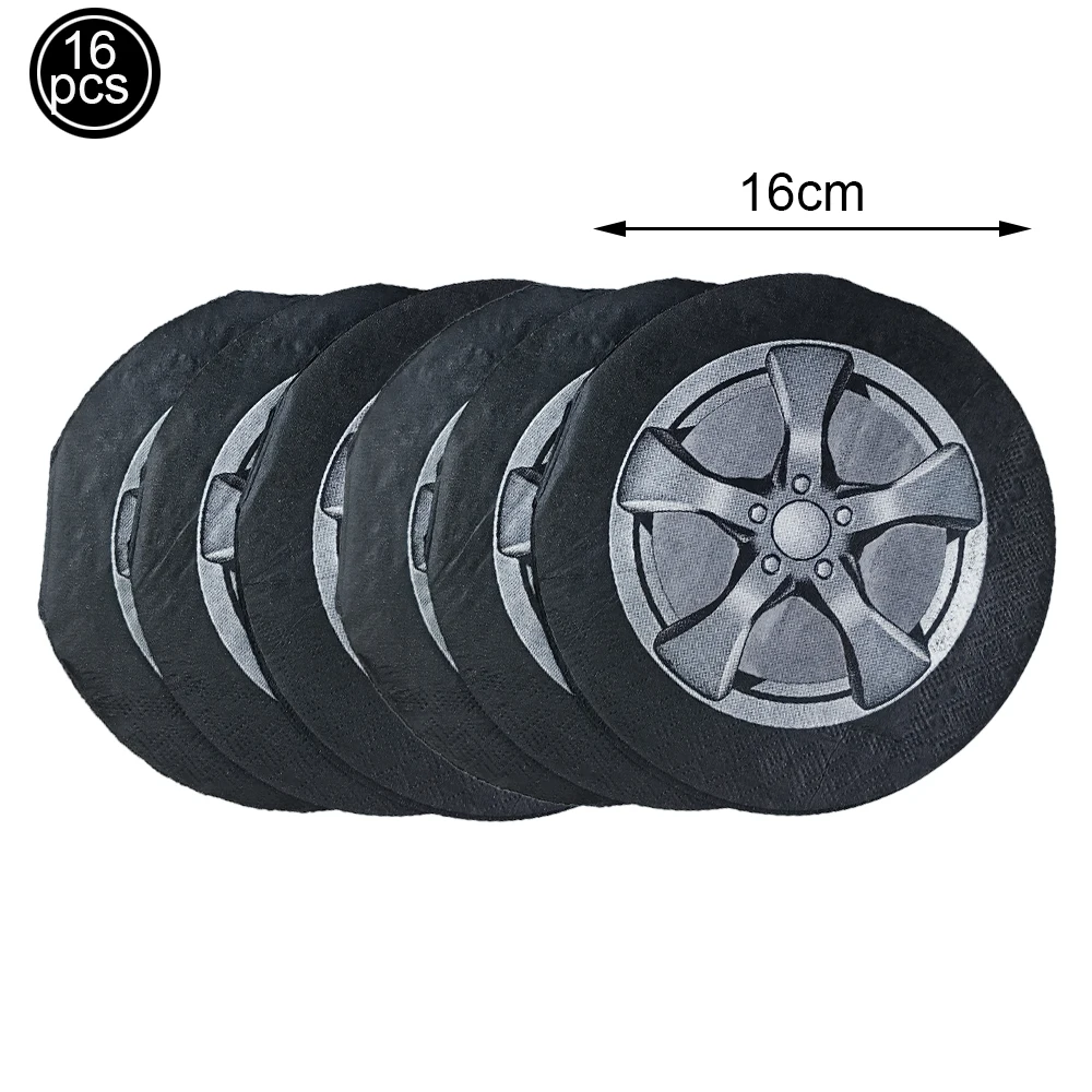 Tire Napkins Race Car Napkin Wheel Paper Napkin Car Party Decor Race Car Party Supplies for Birthday Baby Shower Birthday Party