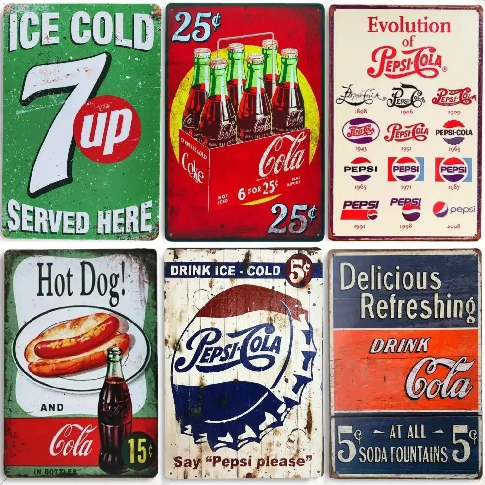 ملصق شراب كولا كلاسيكي 7-Up ، علامات قصدير معدنية ، لوحة عتيقة ، ملصقات فنية للمطبخ ، بار ، حانة ، نادي ، منزل ، ورشة عمل ، ديكور حائط
