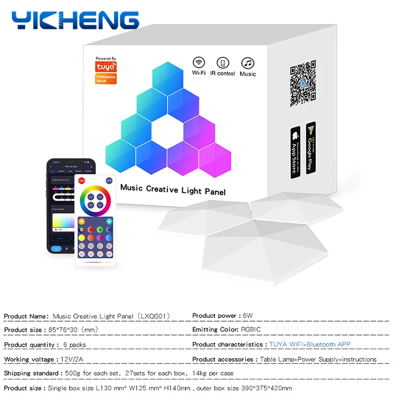 Moderne RGBIC LED Wand Lampe Smart APP Voice Control DIY Sechseckigen Waben Lichter LED Nachtlicht Für Computer Game Room Decor