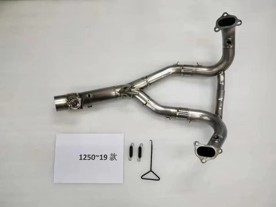 Titanium Motorcycle Exhaust Muffler Pipe System Parts Fits 1250cc Adventure Bike, Aftermarket Racing Escape System Accessories