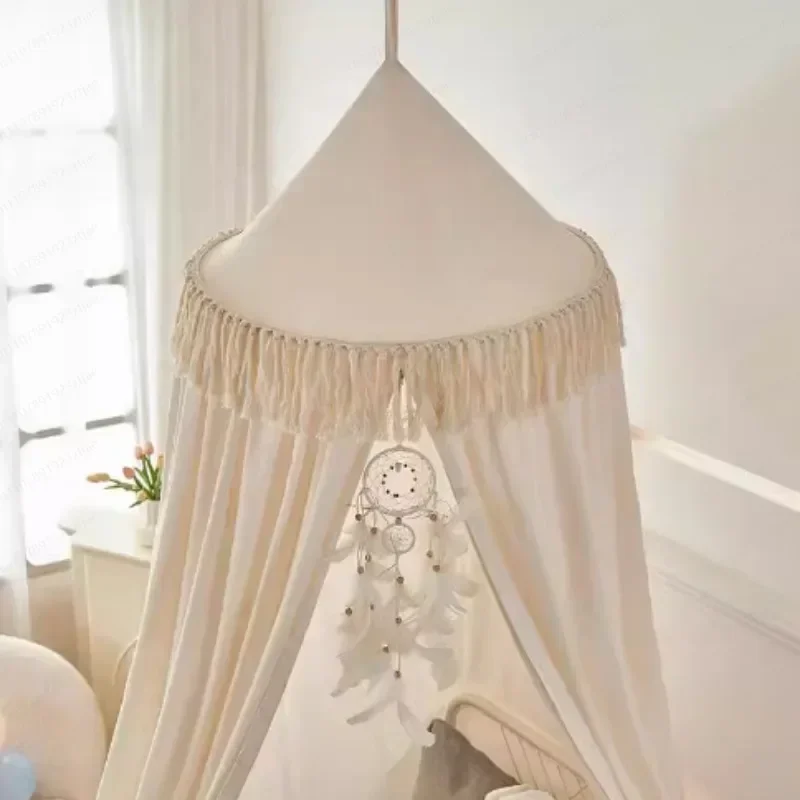 M SSM Children's room dome fringe hanging spike bed mantle ceiling princess wind free installation household bedroom blackout