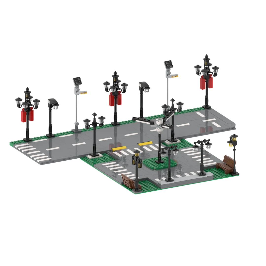 مجموعة إضاءة الشوارع على شكل شخصيات المدينة ، قطع غيار MOC نموذج لألعاب الأطفال #2