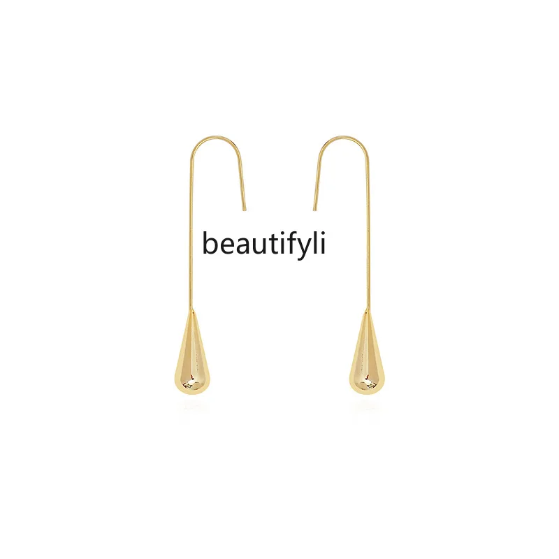 Water drop earrings women's niche design sense fashion personality simple metal summer new earrings women's birthday gift