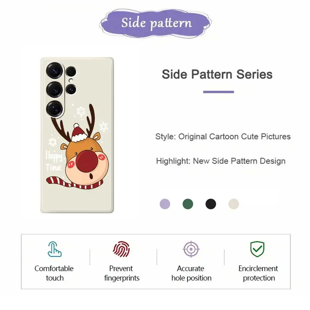 คริสต์มาสReindeerสําหรับSamsung Galaxy S25 S24 S23 S22 S21 S20 Ultra Plus S10 Plus S24FE S23FE S22FE S21 S20 FEฝาครอบ