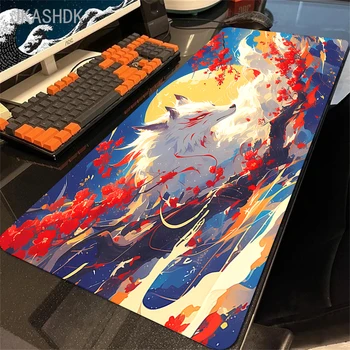 Nine-tailed Fox Mouse Pad Gaming Laptops Kawaii Mousepad Gamer Large Carpet Computer Keyboard Mat Home Desk Protector Mat Xxl