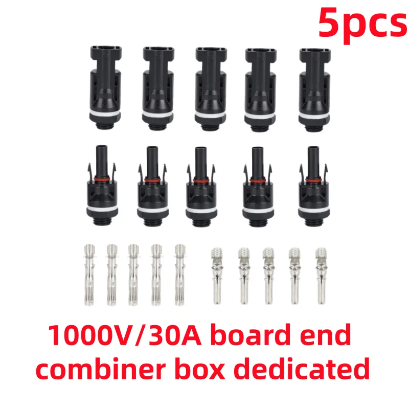 

1/2/3/4/5pcs PV Solar Panel Mount Plug Connector IP68 1000V 30Cable Male and Female And Inverter Photovoltaic 2.5/4/6mm2