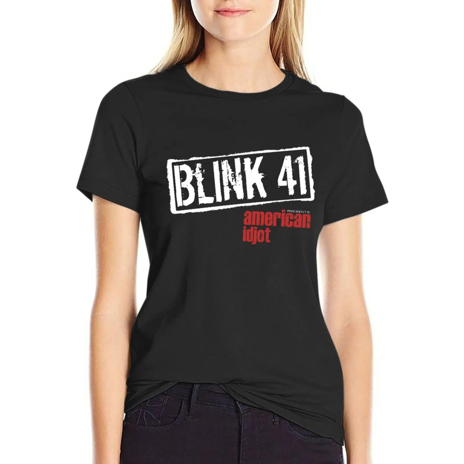 

Blink 41 Band print T-Shirt anime clothes funnys korean Women's clothes