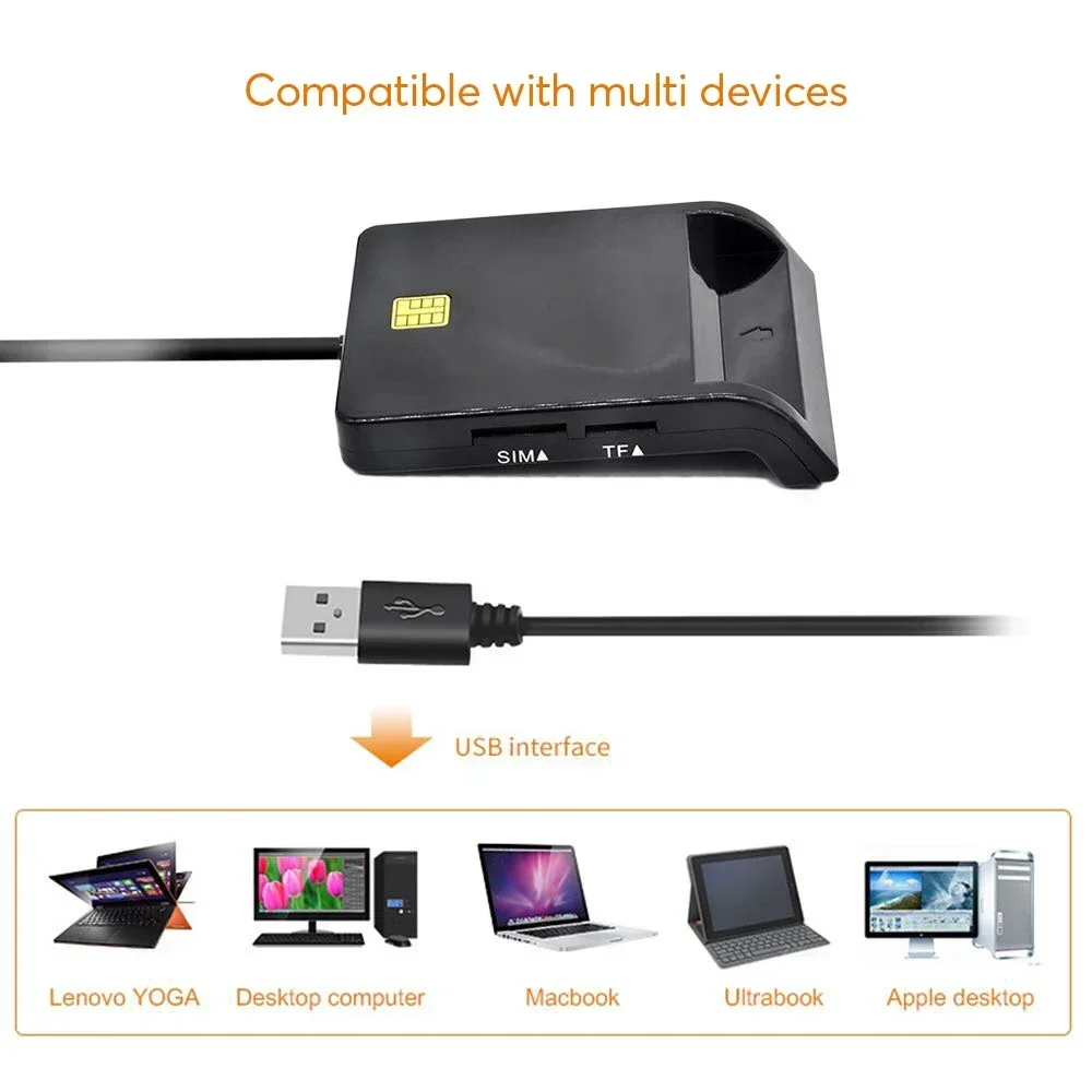 UTHAI USB SIM 스마트 카드 리더, 은행 카드 IC/ID EMV SD TF MMC 카드 리더, 윈도우 7 8 10 리눅스 OS용 USB-CCID ISO 7816, X02