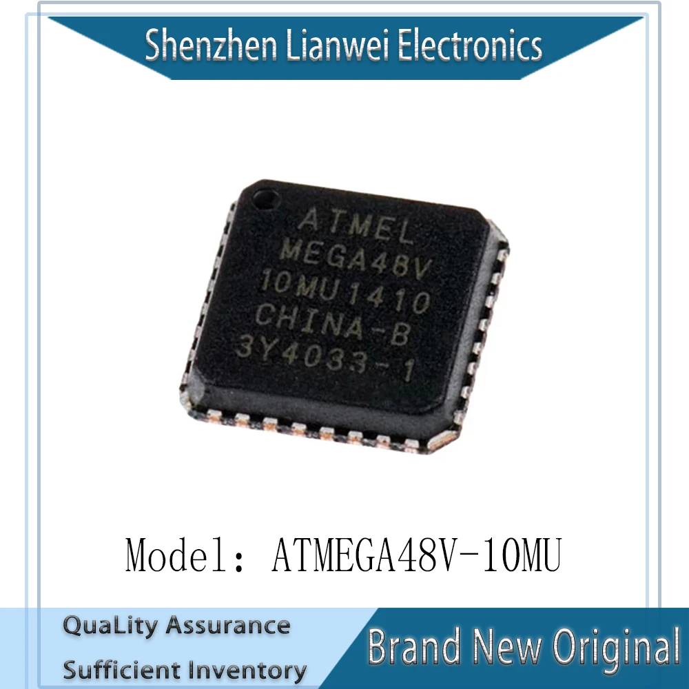 

100% New Original ATMEGA48V ATMEGA48V-10MU MEGA48V IC MCU 8BIT 4KB FLASH Chipset VQFN-32