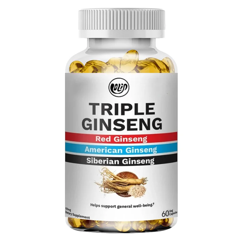 Triple Ginseng 650mg | An Effective Combination of 60 Ginseng Pills, Non GMO, Designed To Optimize Absorption, Gentle,