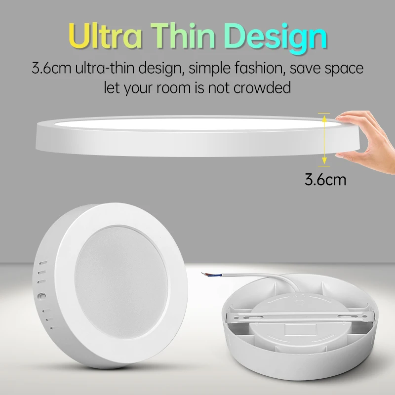 Ultra Thin LED Ceiling Light 110-220V Panel Light Round Square Ceiling Lamp Pin Light Cold White Indoor Lighting