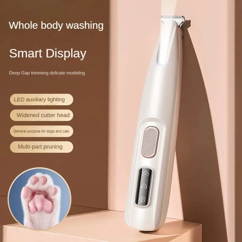 With LED Light Waterproof Foot Shaver Cat Foot Shaving Special Pets Dog Foot Trimmer