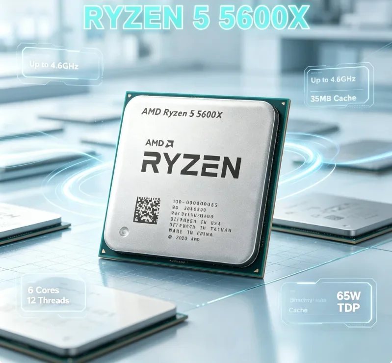 AMD Ryzen 5 5600X 7NM New Processor CPU 6-Core 12-Thread 3.7GHz R5 5600X 65W L3=32M AM4
