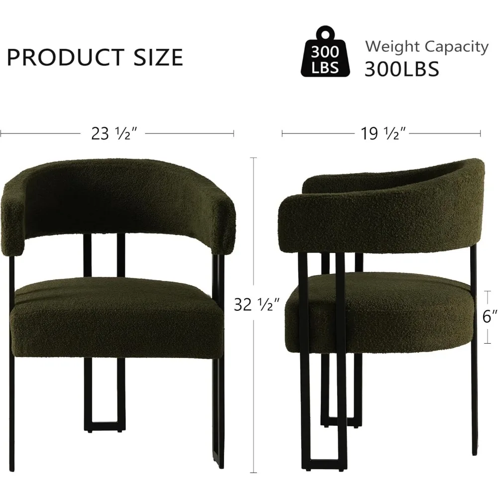 

Set of 4 Mid-Century Dining Chairs - Barrel Upholstered w/ Curved Back & Arms