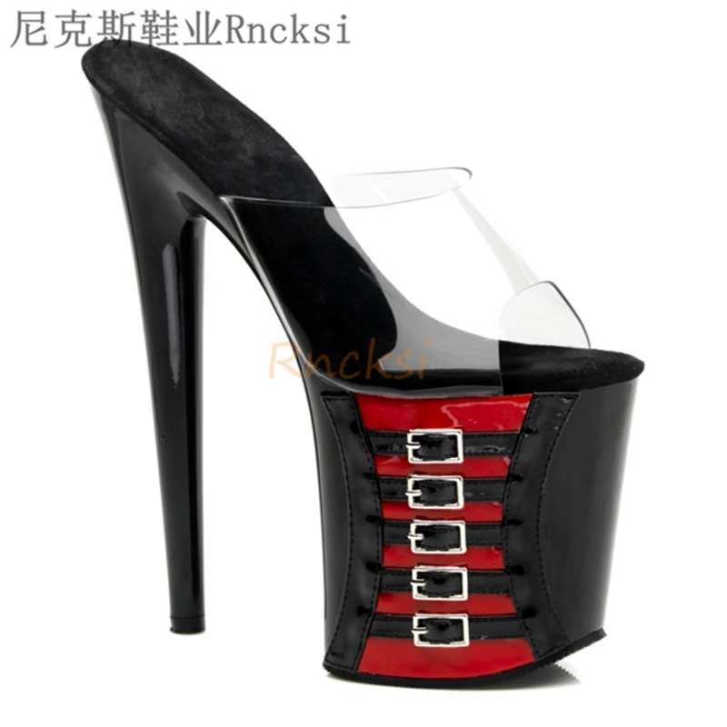 

Rncksi sexy European and American fashion cool slippers 20cm super high heels stiletto with waterproof slippers