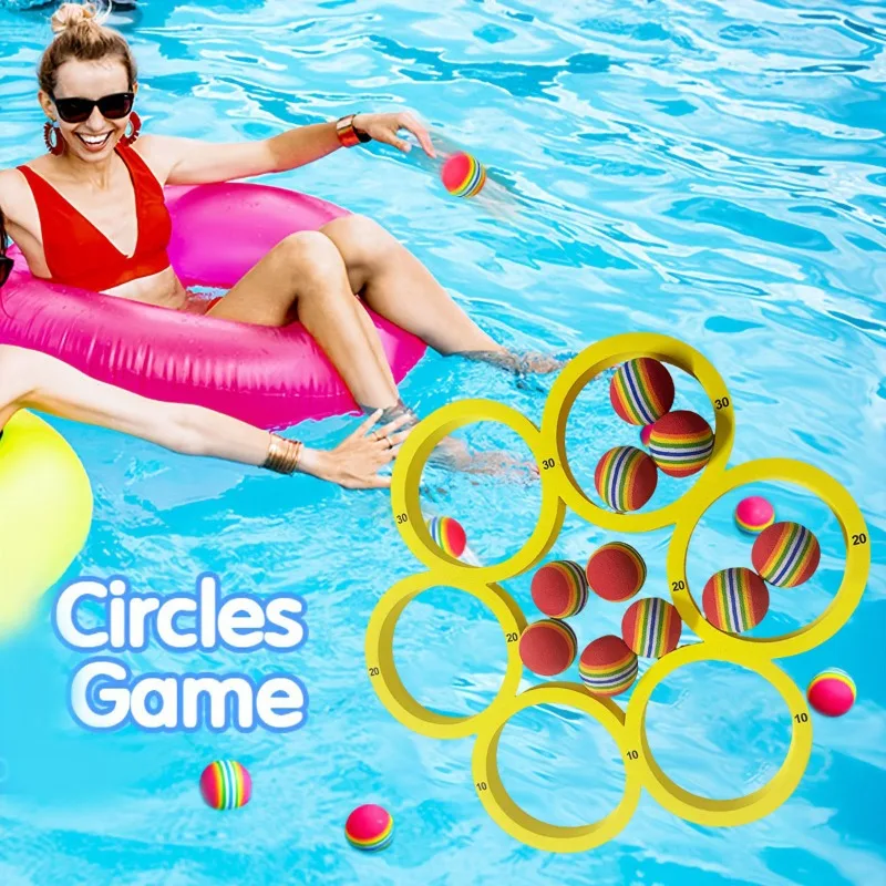 Water floating game EVA throwing ring Children's educational toy scoring foam ball throwing ring Water entertainment toy