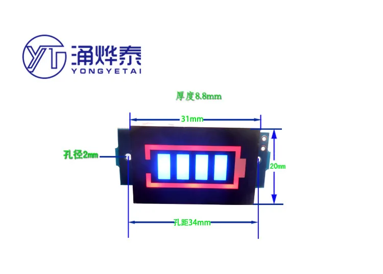 YYT 2PCS Lithium battery power indicator board 6/12/24/36/48V storage battery power indicator for electric vehicles
