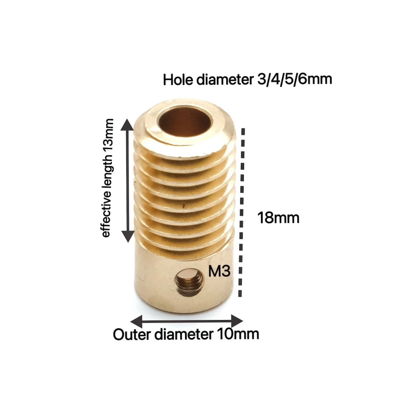 1:18-60 M0.5 Metal Worm Gear Reduction Transmitter Simple DIY Handcraft Model Teaching Demonstration Economy Gear 3-6MM