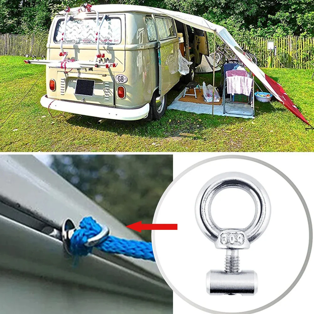 

304 Stainless Track Slider Loop Hanger Rail Glider Ring Universal Slide Stops Awning Canopy Boat Kayak Hanging Accessories