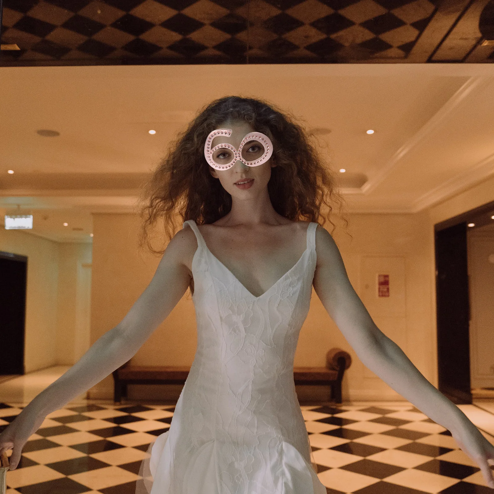 

Number Glasses Photo Prop Birthday Party Decoration Rhinestone Frame Lightweight Novelty Eyewear Party Favor 60Th Birthday