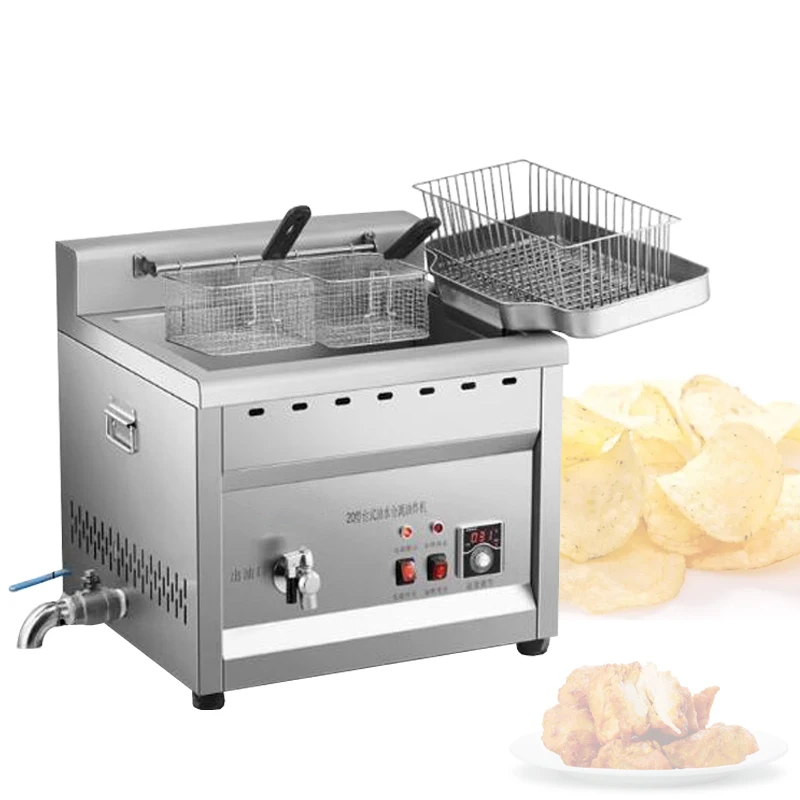 Commercial Electric Deep Fryer Oil Water Separation Frying Machine Stainless Steel Electric Deep Frying Pan