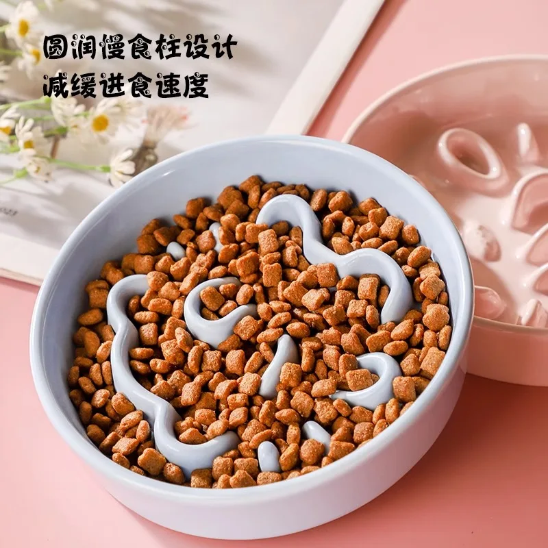Slow food anti-knock pet bowl