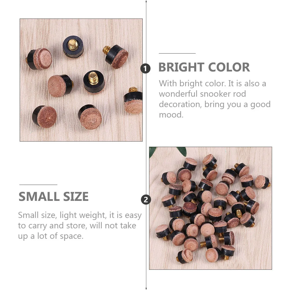 

20Pcs Billiard Cue Tips Premium Durable Replacement Snooker Pool Cue Stick Bright Color Accessories Pool Stick Tips