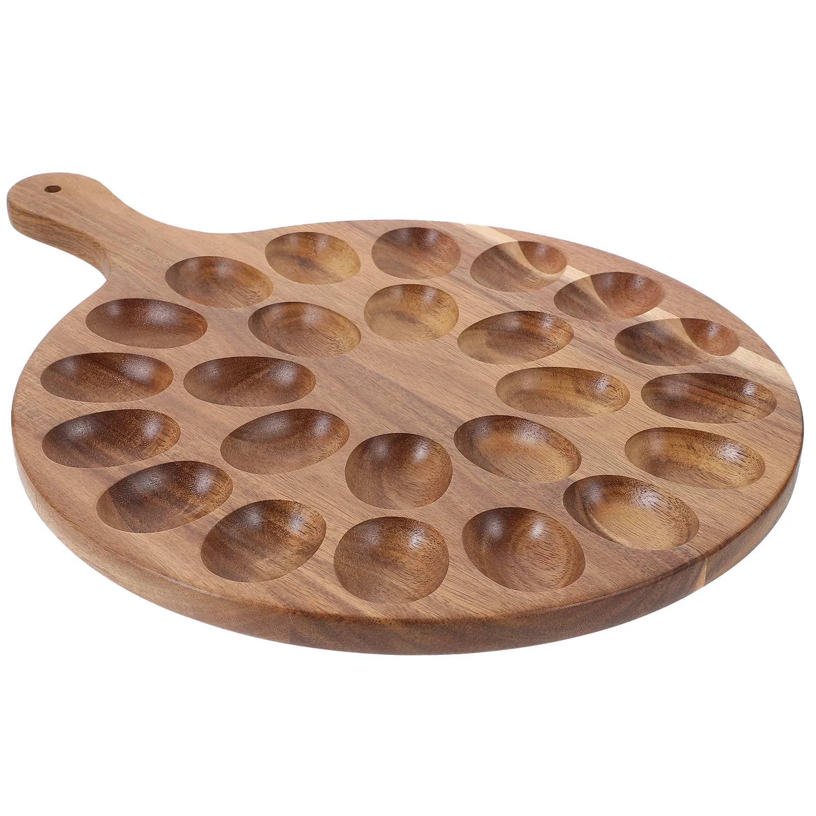 Deviled Egg Tray Acacia Wood Smooth Surface Easy Clean Serving Plate for Home Kitchen Restaurant Hotel Egg Holder