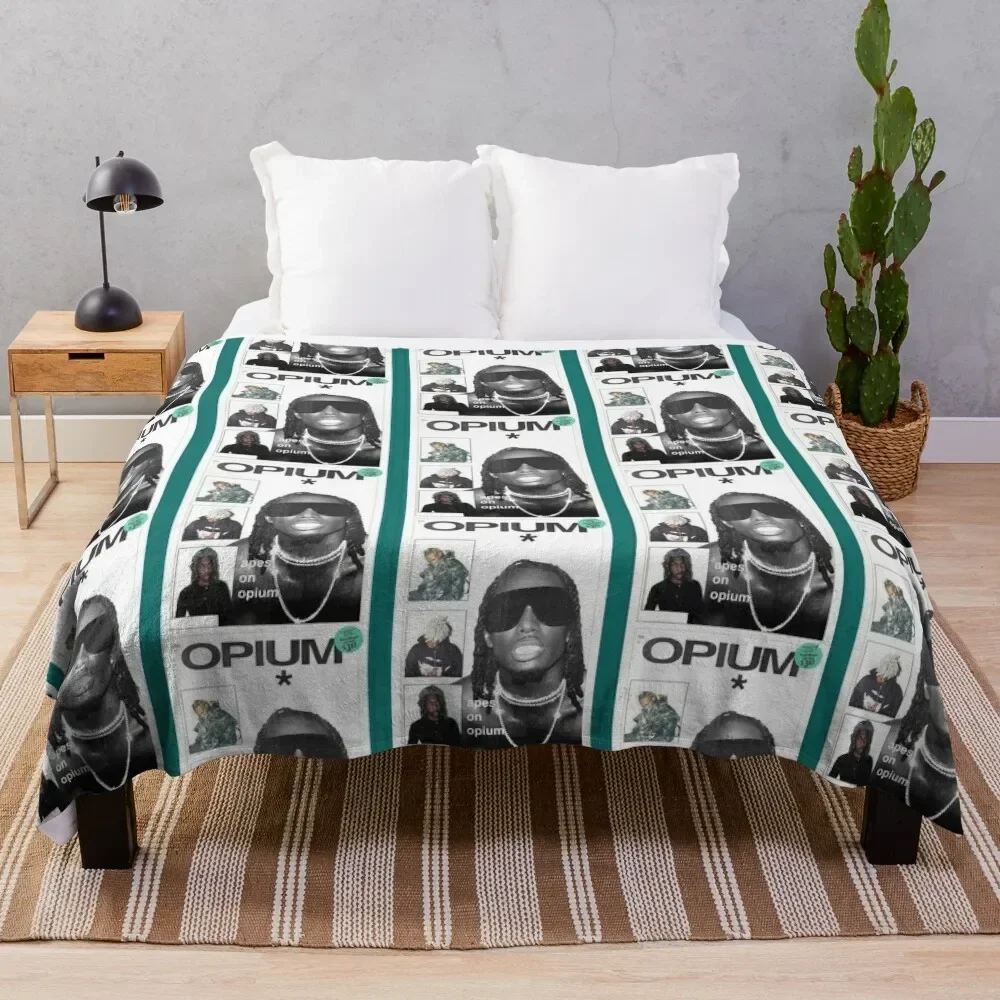 apes on opium Throw Blanket Vintage Summer Beddings Hairys Decorative Sofas Blankets