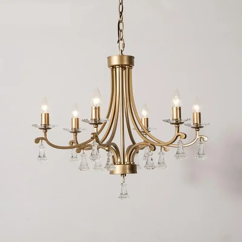 Nordic Crystal Chandeliers gold ceiling hanging Light Luxury Living Room Dining  Lamp Modern High-grade Chandelier Lighting