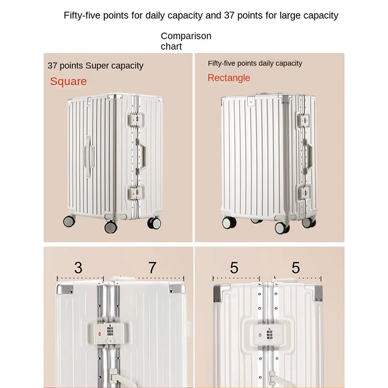 Mala de grande capacidade 28 "32" engrossado bagagem usb suporte do telefone quadro alumínio senha trole caso viagem malas rodas