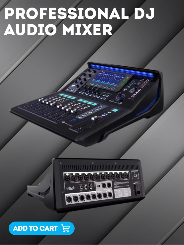 GAX-TQ18 18チャンネルプロフェッショナルDJオーディオミキサー（8つのミュートグループと4チャンネルAUX搭載）