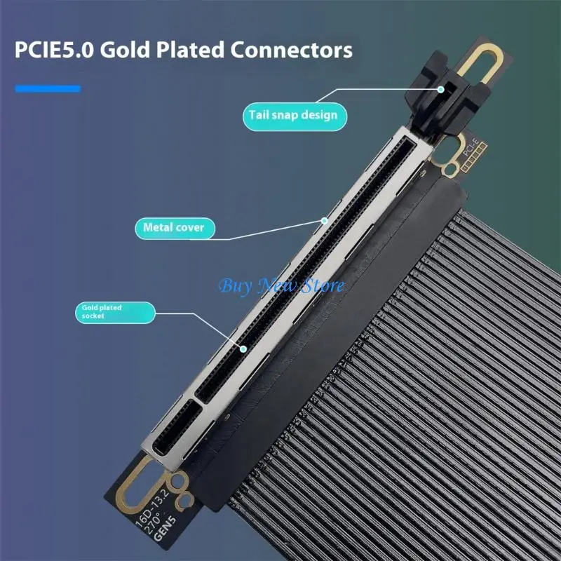 

20ce PCIE 5.0 Gen5 X16 Плоский удлинительный кабель обратный 270 градусов легкая установка