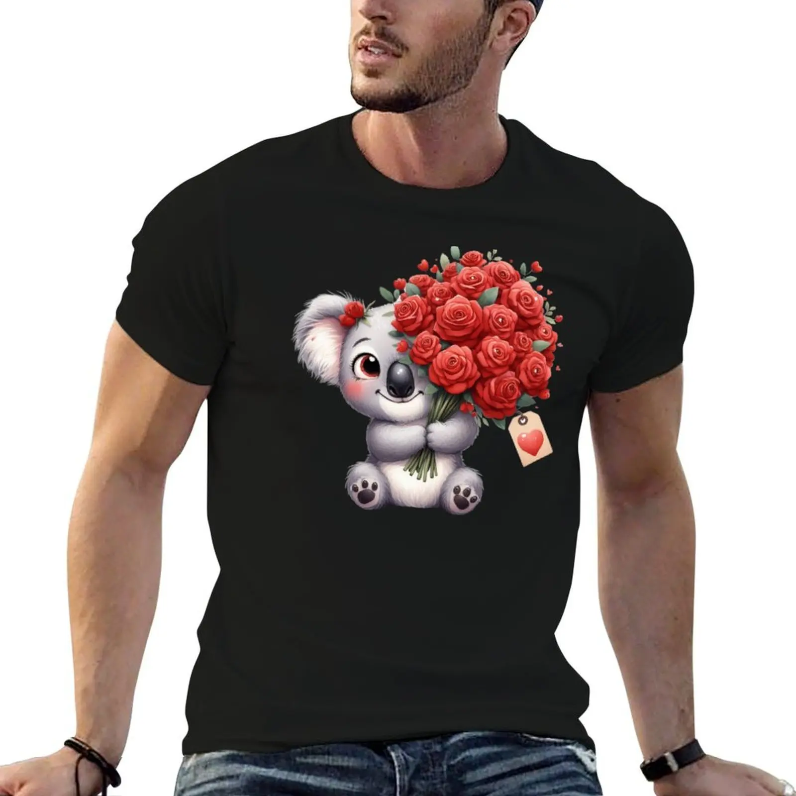 

Cute Koala expressing love! T-Shirt mens graphic t shirts funny t shirts man t shirt men 100% cotton luxury brand T-shirt